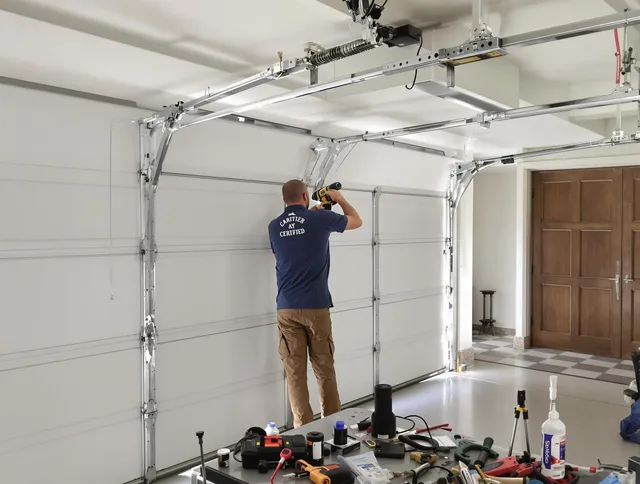 Aurora Garage Door Repair certified technician performing precision garage door repair in Aurora