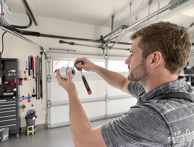 Garage door opener repair service by Aurora Garage Door Repair in Aurora