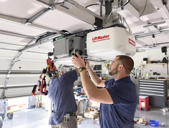 Aurora Garage Door Repair technician performing advanced diagnostics on garage opener in Aurora
