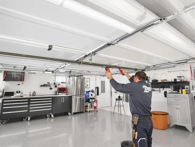 Overhead garage door repair service by Aurora Garage Door Repair in Aurora