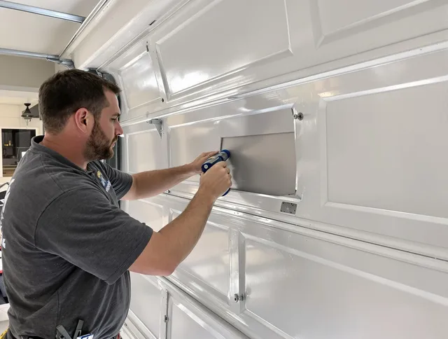 Garage door panel repair by Aurora Garage Door Repair in Aurora